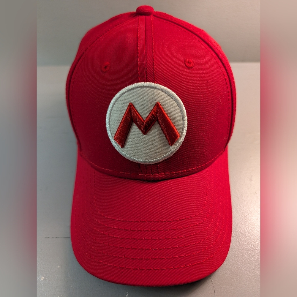 Super Mario Brothers Adjustable Strap "M" Baseball Cap Red Marked 2017/RN115665